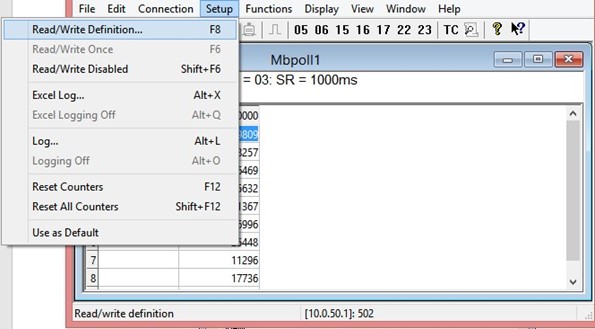 Figure 2.124 Modbus Poll Setup Read/Write Definition