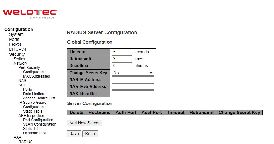 Figure 2.67 Webpage to Configure AAA RADIUS