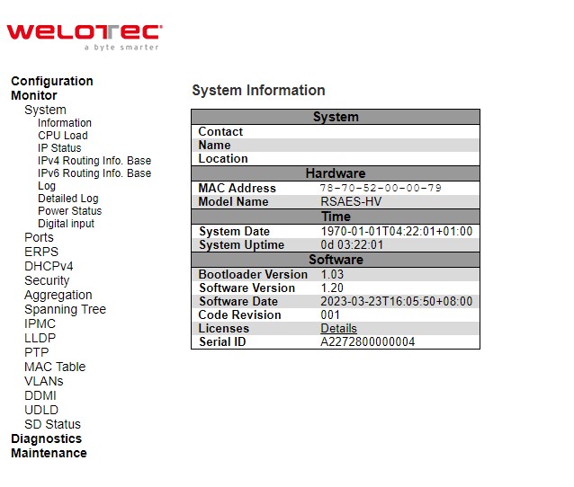 Figure 3.1 Webpage to Monitor System Information