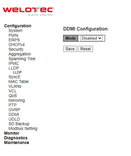 Figure 2.117 Webpage to Configure DDMI