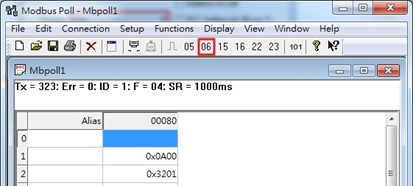 Figure 2.131 Click on Function 06 in the Modbus Poll