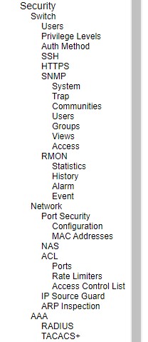 Figure 2.24 Configuration ⭢ Security Menu