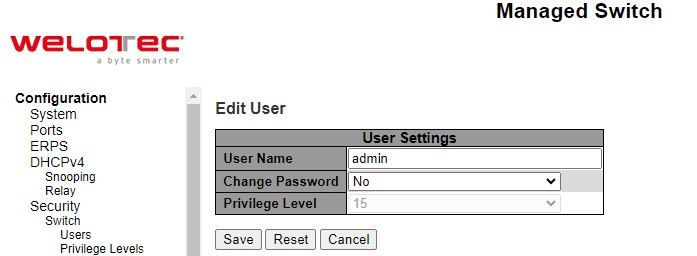 Figure 2.28 Webpage to Edit User