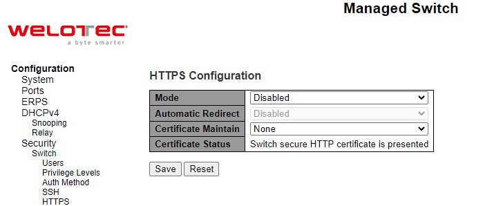 Figure 2.32 Webpage to HTTPS Configuration