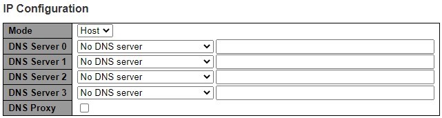 Figure 2.7 Webpage to Configure System's IP Configuration