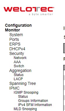 Figure 3.44 IGMP Snooping Submenu under Configuration⭢IPMC Main Menu