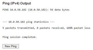 Figure 4.4 Reulst of failure IPv4 ping