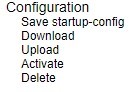 Figure 5.8 Submenus under Maintenance⭢Configuration menu